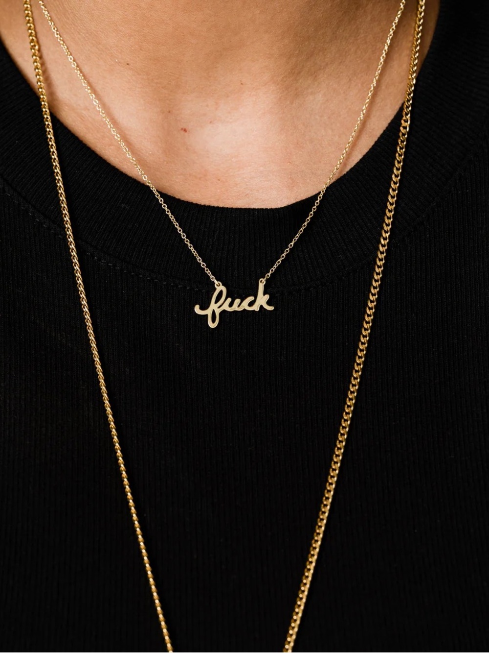 Larissa Loden F*ck Script Gold Necklace - Picture 2 of 5